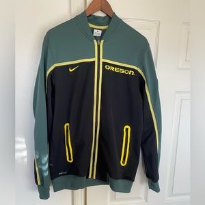 Nike Dri-Fit Jacket (Oregon Ducks) Full Zip Black/Green/Yellow Men’s Size L